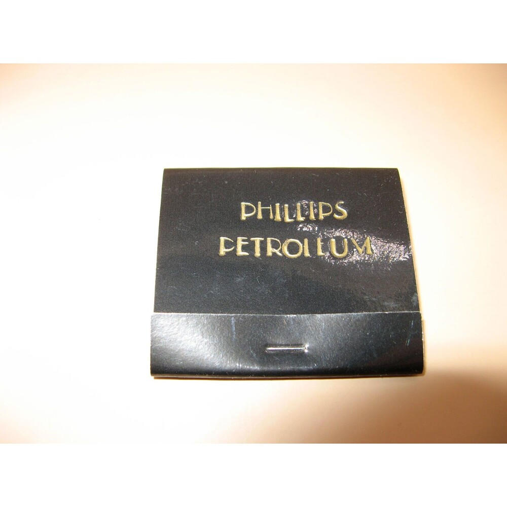 Vintage Phillips Petroleum Black Glossy Matchbook Matchcover with Matches